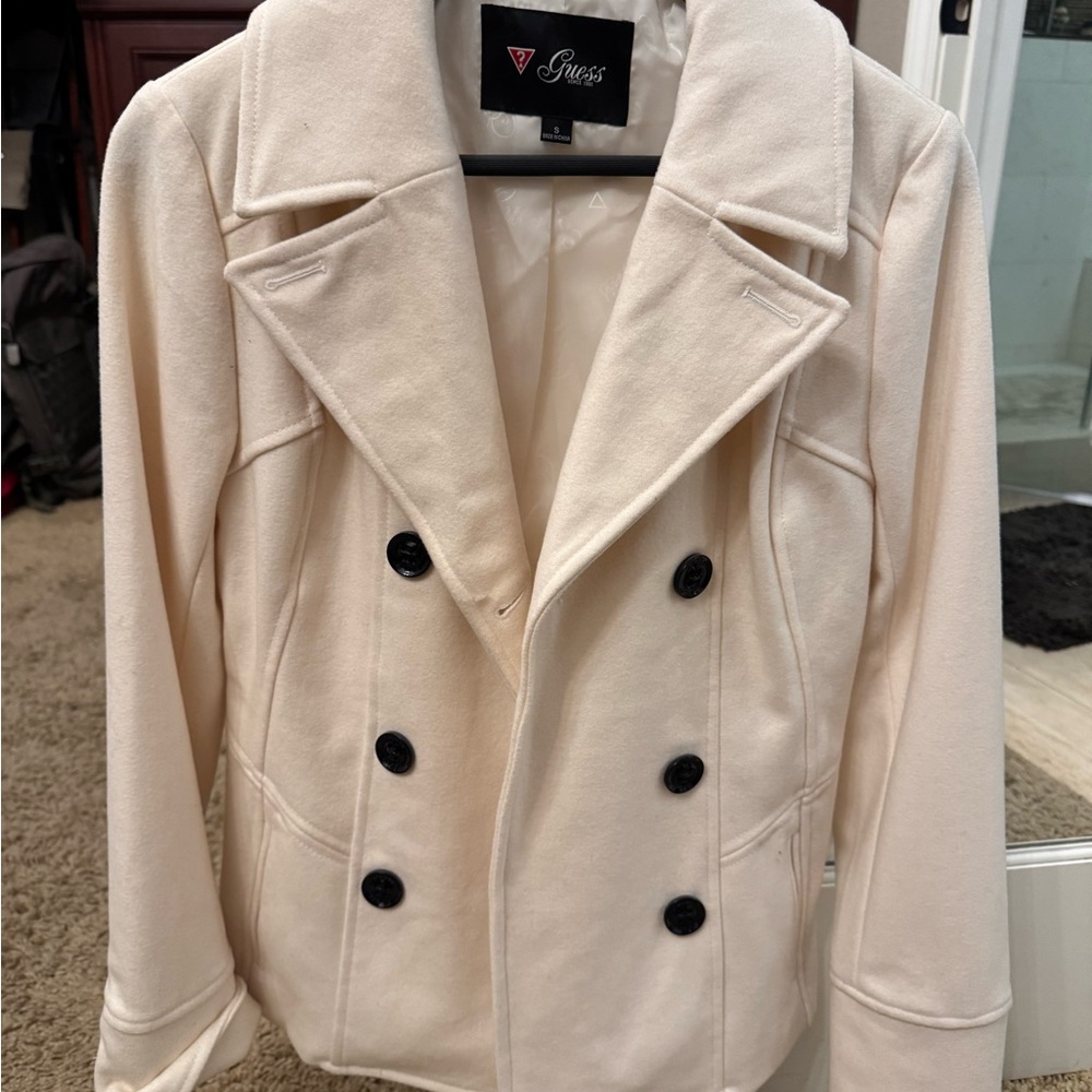 Guess cream colored coat